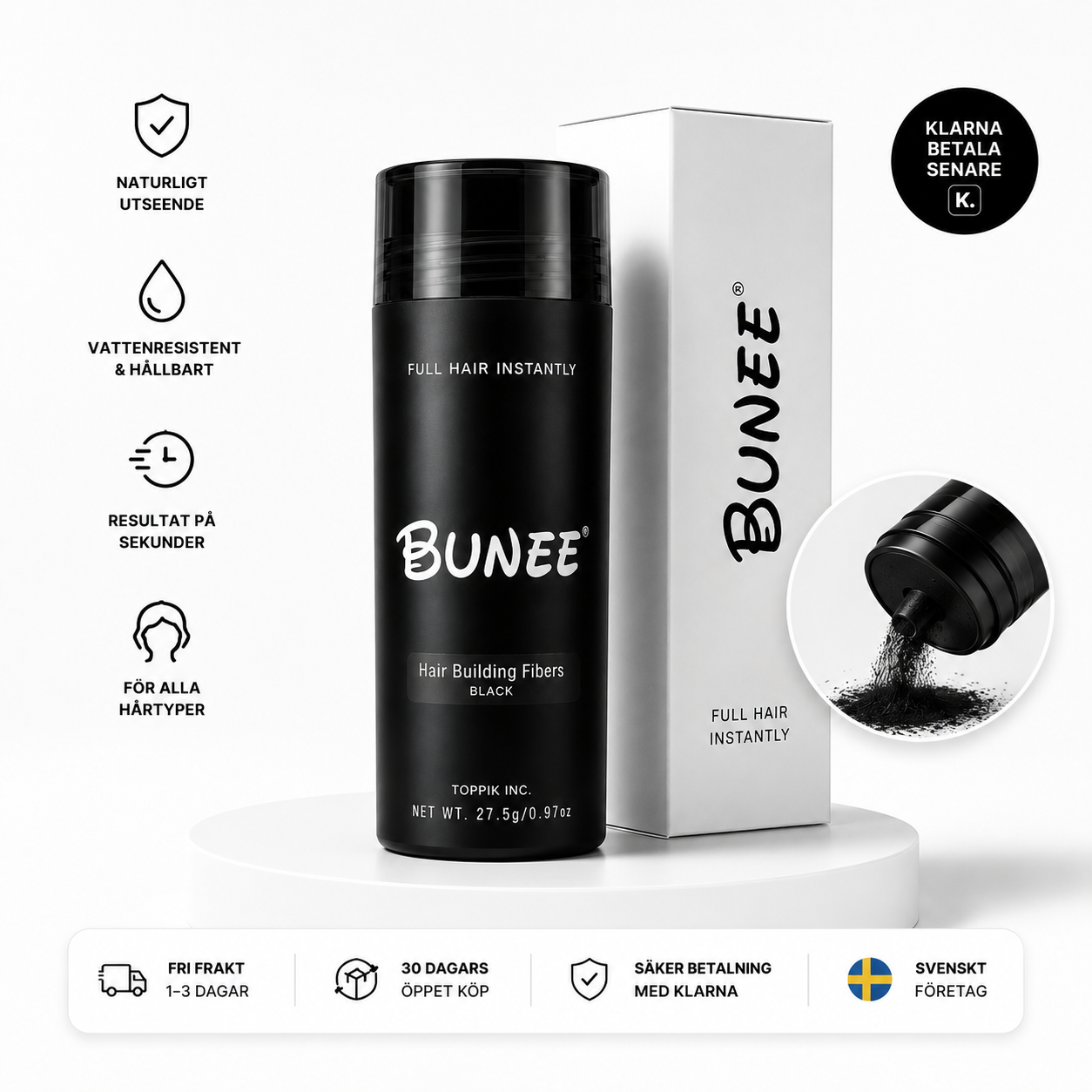 BUNEE Hair Building Fibers – Naturlig hårtätning på sekunder